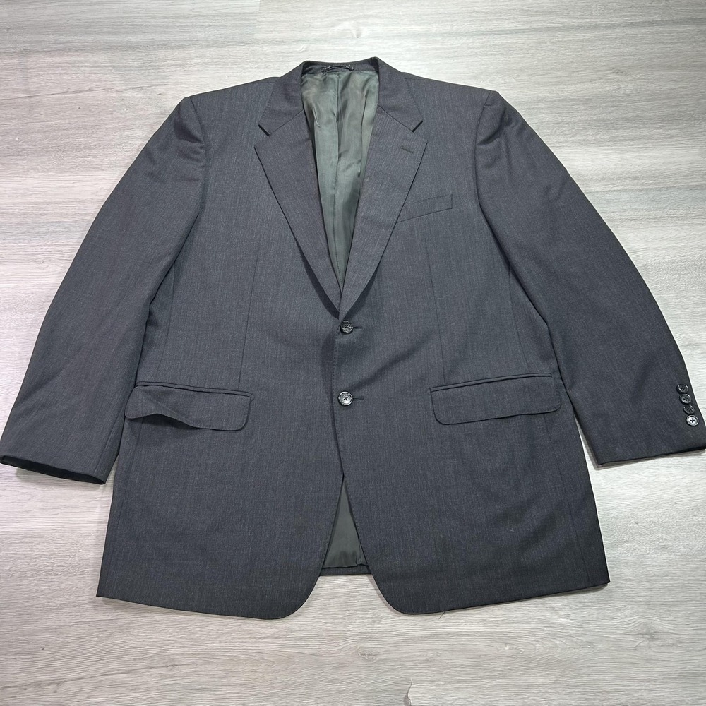Corneliani Blazer Suit Jacket Mens 44R Gray Super 110s Wool Made in Italy